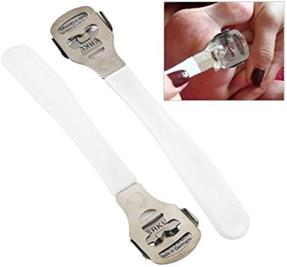 White ABS Foot Scrubber with Replacement Blades