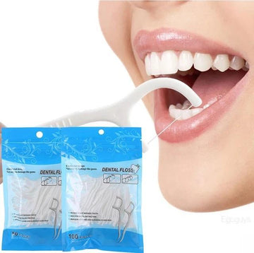 Premium Quality Dental Floss Tooth Picks White ABS Plastic