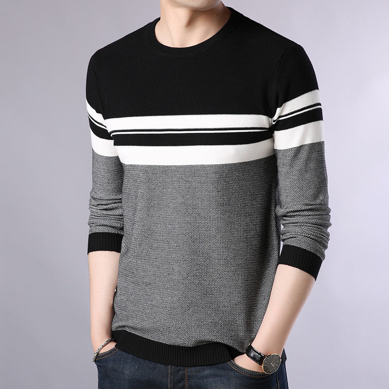 Men Slim Fit Korean Sweater Black Spring
